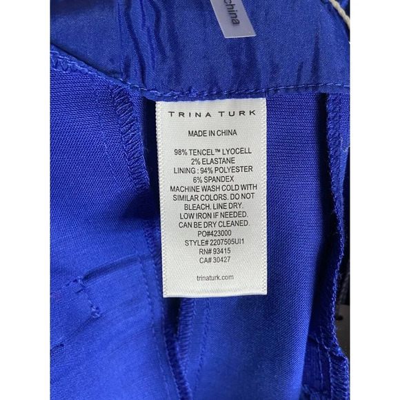 NWT Trina Turk Ishana Blue Tailored Pants-sz 6 - Picture 7 of 13
